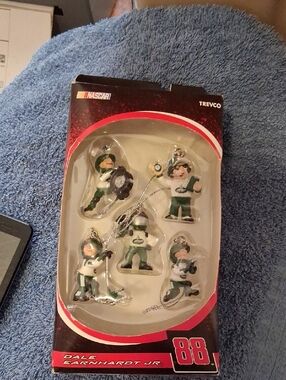 Nascar Dale Earnhardt Jr. Green and White Racing Crew Charms (Set of 5)
